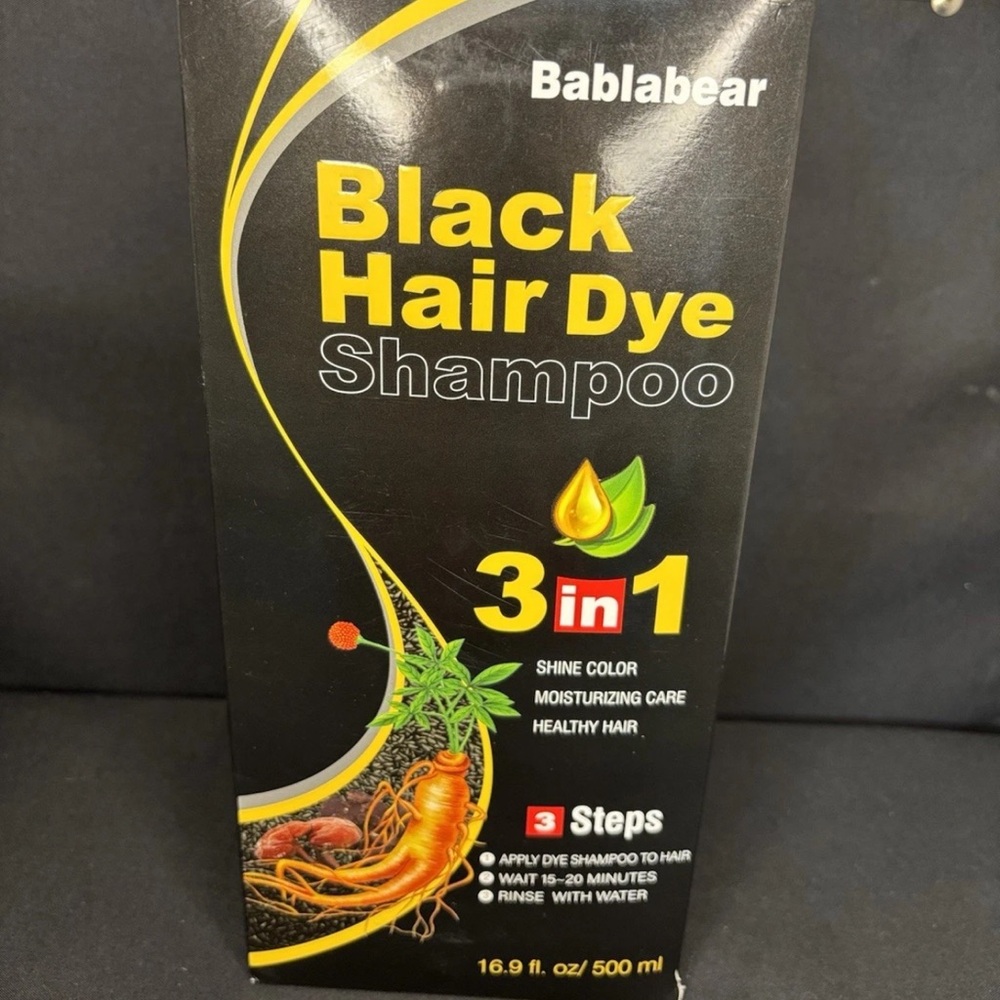 Black Hair Dye Shampoo 3-in-1
